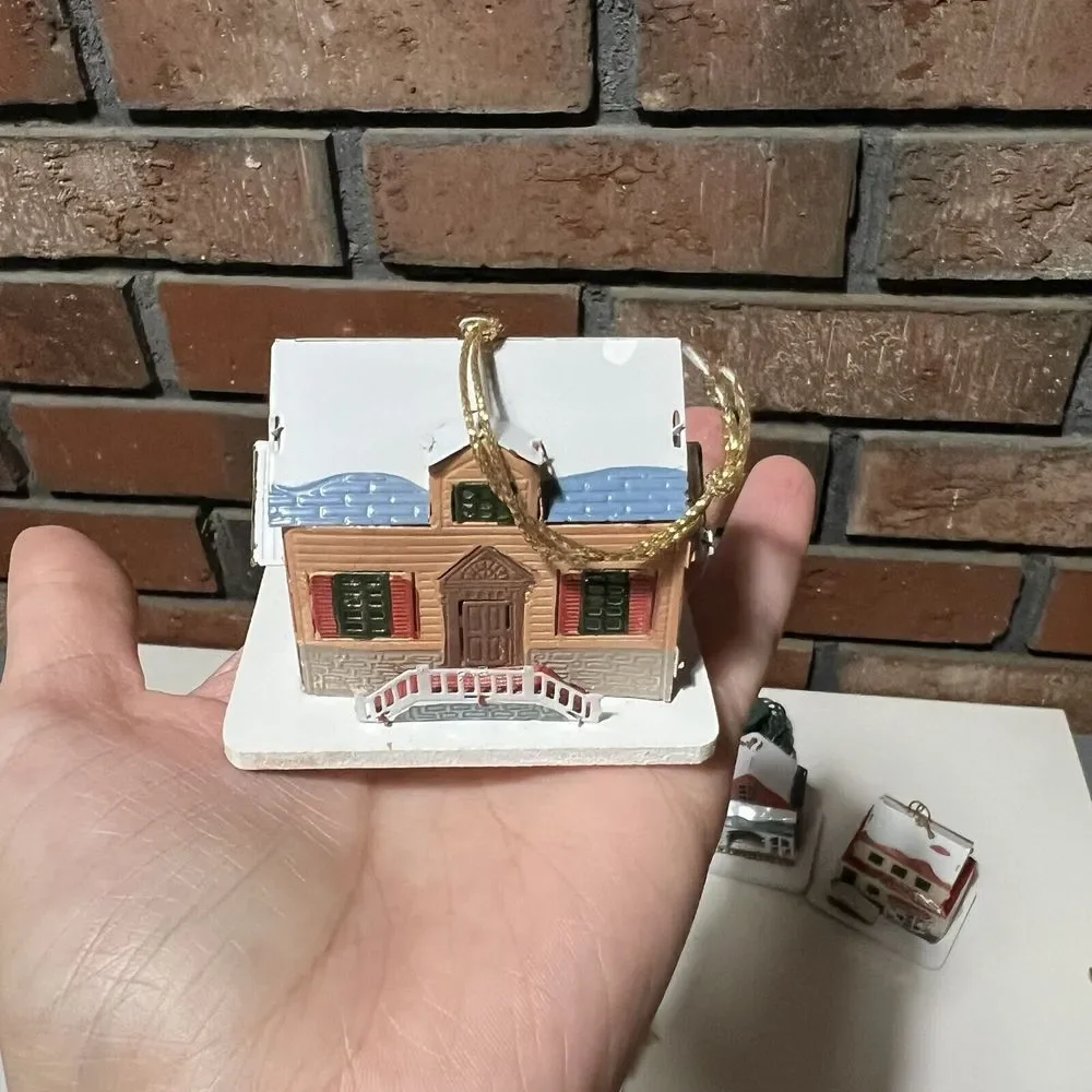 Vintage Yule Rite Christmas Town 8 Cottage Tree Lite Light Set Ornaments…
